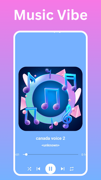 Music Vibe now playing screen